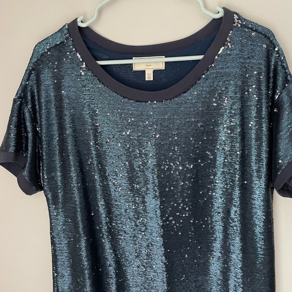 Moulinette Soeurs Interstellar Sequin Navy Midi Dress - Picture 5 of 14